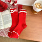 Fashionable plain mid-length socks made of pure cotton for women