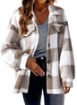 Winter plush coat with checked pocket and buttons