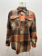 Men's Fashion Simple Plaid Shirt Long Sleeve Button Coat