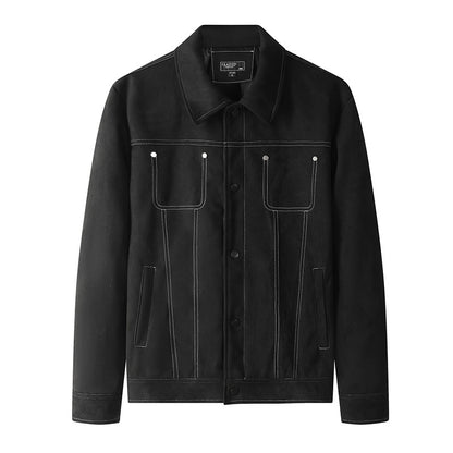 Suede jacket men's fashion brand spring and autumn