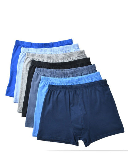 Men's Mid Waist Boxer Shorts Cotton Shorts for Middle and Elderly People