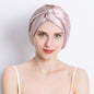 Seamless double layer silk cross sleep cap