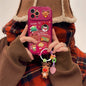 Christmas Santa Claus Cute Elk Hat Pendant Flip Christmas Phone Case for I Phone 15 14 13 12 11 Pro Max Pro Silicone Protective Case