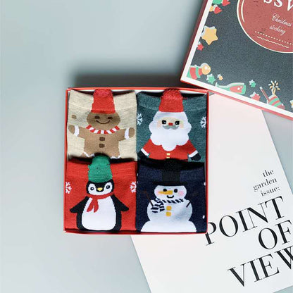 Cute Fashion Mid Calf Christmas Stockings in Gift Box for Women
