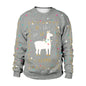 Women's sweatshirt with Christmas cute alpaca print and round neck