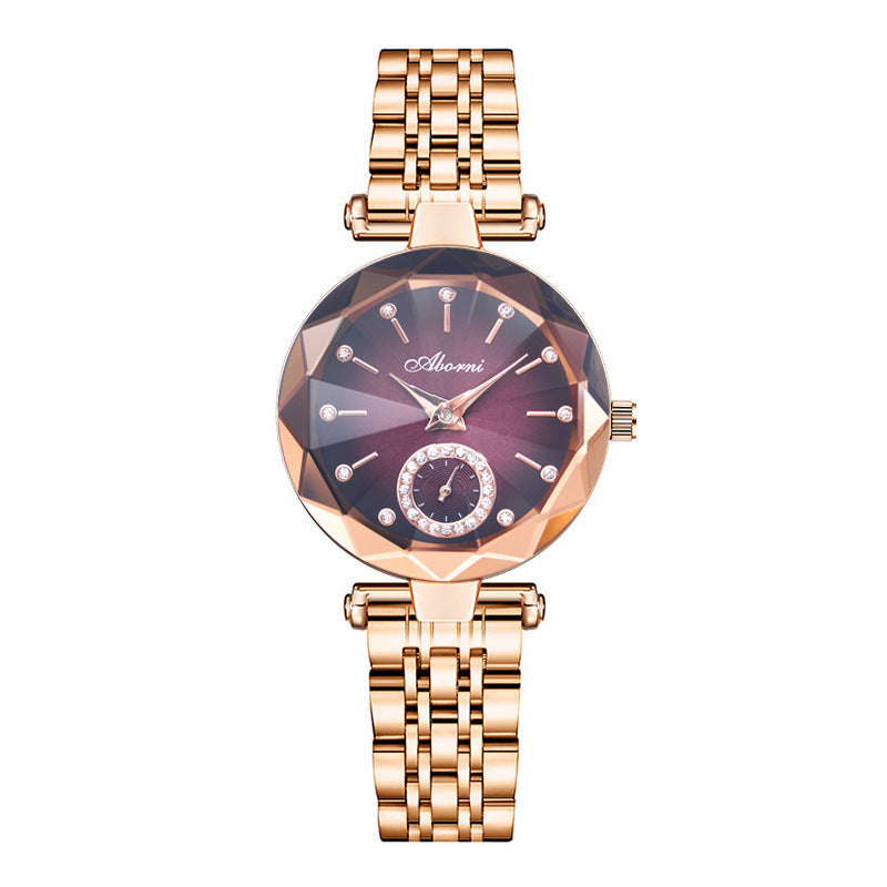 Ladies fashion quartz watch with simple cut