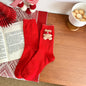 Fashionable plain mid-length socks made of pure cotton for women