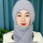 Damenmütze Neuer mit Fleece gefütterter verdickter Schal im integrierten Stil