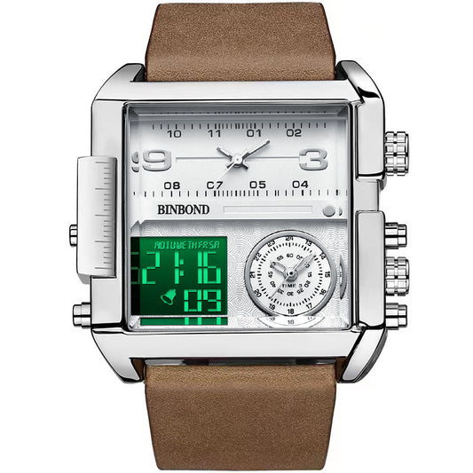 Men's fashion large dial multifunctional sports quartz watch