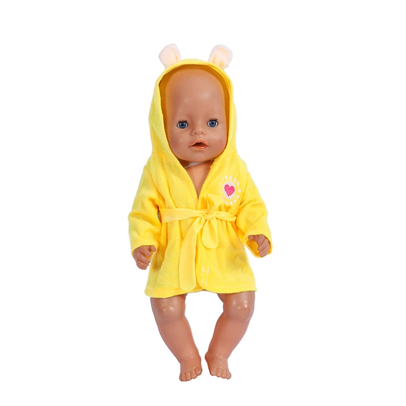 18 inch Doll Clothes Unicorn Bathrobe Suit 43 cm Doll Clothes Born Baby Fit American Girl Doll Accessories Dolls for Girls Gift