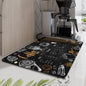 Retro Cafe Design Drain Pad Tableware Coffee Cup Placemat Kitchen Rugs Dish Drainer Absorbent Durable Napa Skin Bathroom Table Mat