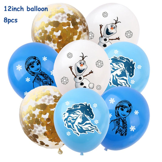 Gefroren Anna Elsa Prinzessin Geburtstags feier Dekorationen Kinder Einweg geschirr Teller Tassen Servietten Luftballons Baby party Lieferungen