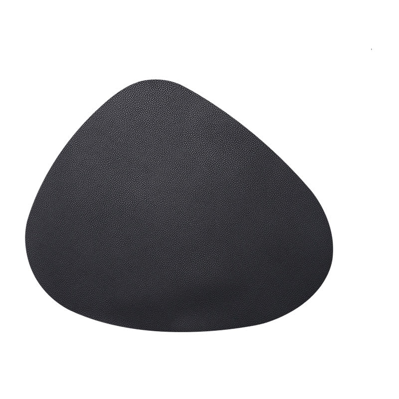 Leather Western Placemat Tableware Pad Oil Waterproof Heat Insulation Non-Slip Tablemat Coaster for Kitchen Washable Cup