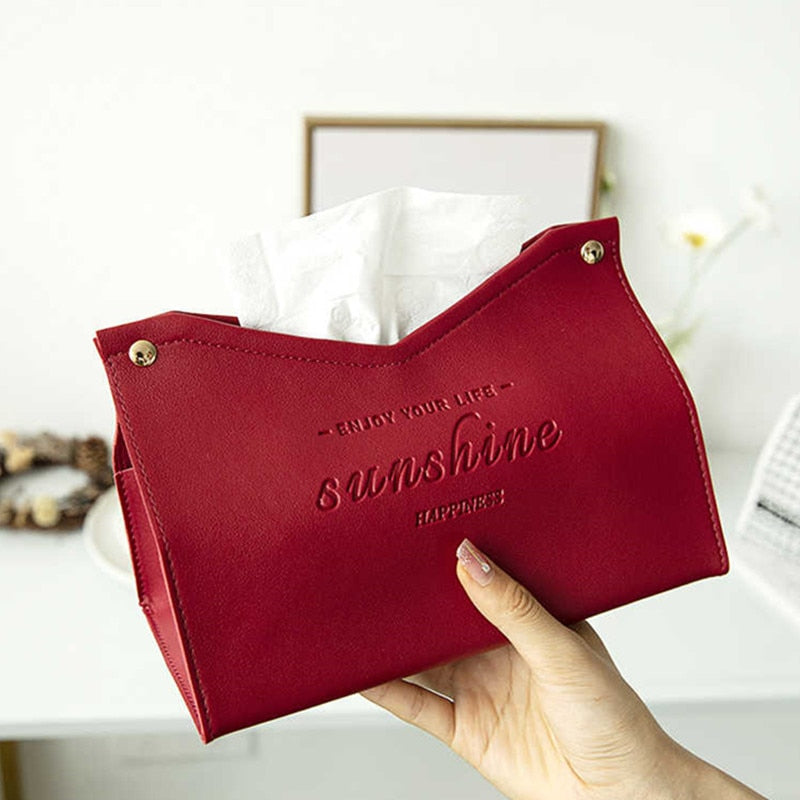 Leder Tissue Box Auto Tissue Box Hause Wohnzimmer Dekoration Schlafzimmer Küche Desktop Nordic Große Lagerung Box Serviette Halter