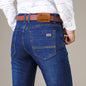 Business Herren Jeans lässig Straight Stretch Mode klassische blau schwarz Arbeit Jeans hose männliche Marken kleidung