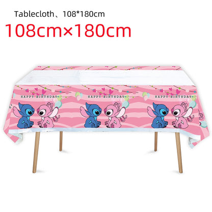 Disney Stich Partei Liefert Papier Servietten Tischdecke Platte Ballon Rosa Engel Thema Baby Dusche Mädchen Geburtstag Party Dekoration