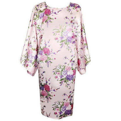 Sexy Female Silk Rayon Robe Bath Gown Nightgown Summer Casual Home Dress Printed Loose Nightwear Plus Size Sleepwear Bathrobe