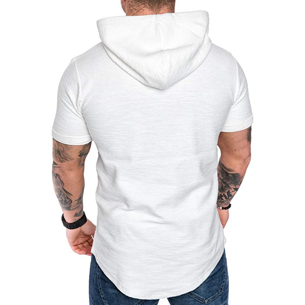 brand new men's hoodies sweatshirts short sleeve men's hoodies sweatshirt casual solid color