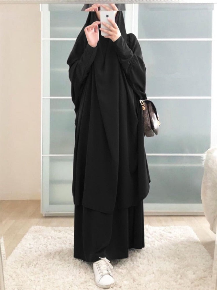 Hooded Muslim Women Hijab Dress Prayer Garment