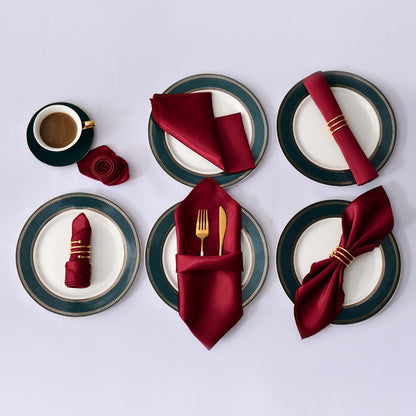 12Pcs 30X30cm Satin Napkin Soft Handkerchief Romantic Wedding Banquet Table Place Napkins Dinner Party Decoration