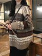 Winter Pullover Pullover Knit Jumper Lose Gestreiften