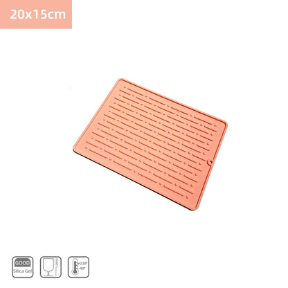 Kitchen Silicone Dish Drying Mat Heat Resistant Draining Tableware Dishwaser Durable Cushion Pad Dinnerware Table Mat Placemat