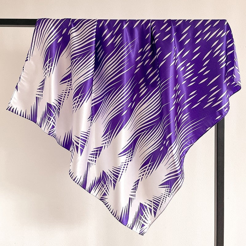 Neckerchief Shawl Wraps Print Silk Satin Scarf