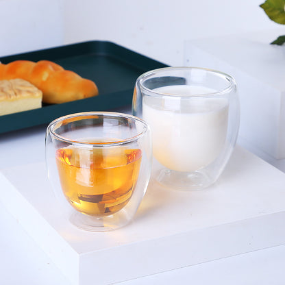 Double Wall High Borosilicate Glass Mug Heat Resistant Tea Milk Lemon Juice Coffee Water Cup Bar Drink Lover Gift Creativity