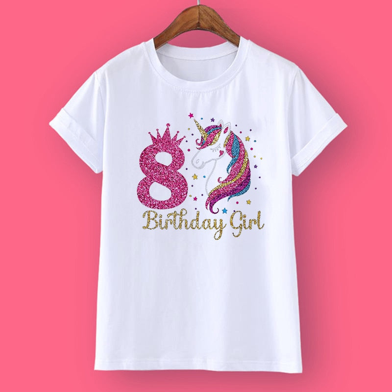 Unicorn Birthday Shirt 1-12 Birthday T-Shirt Wild