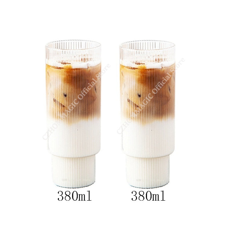 6/4/2/1pcs amerikanische Kaffeetasse hitze beständige Glas becher transparente Tee becher Wasser becher zum Trinken von Milch Beertea Saft becher
