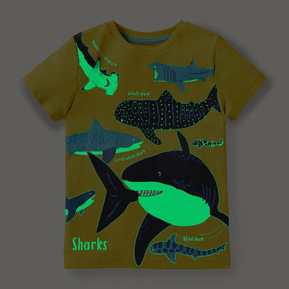 Sommer Neue Mode Kinder Luminous Dinosaurier Shark Cartoon