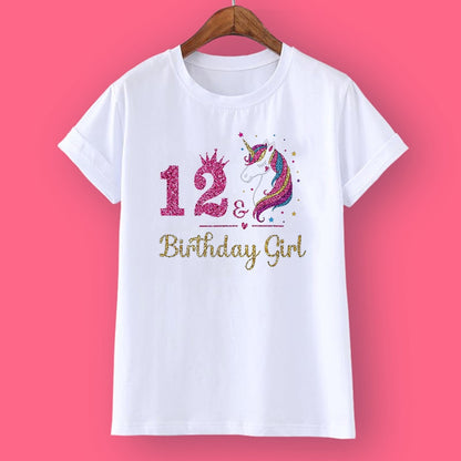 Unicorn Birthday Shirt 1-12 Birthday T-Shirt Wild