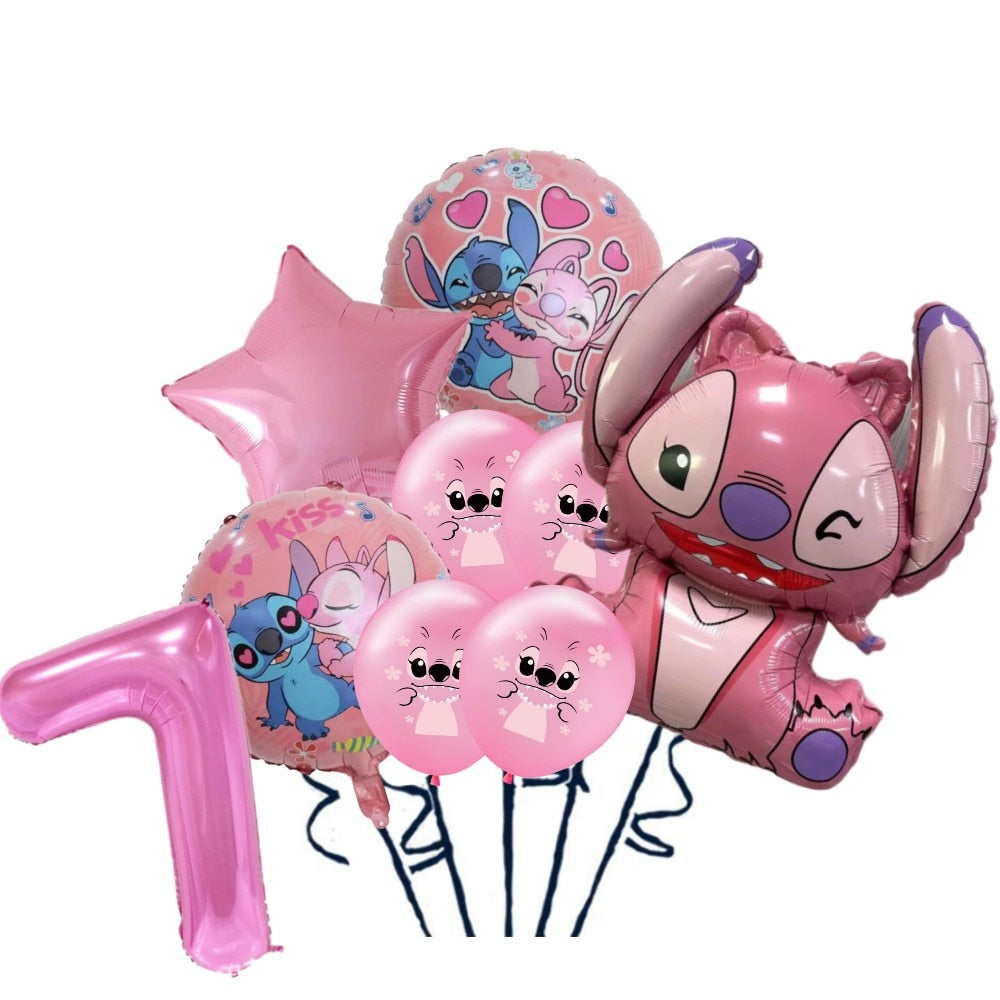 Disney Stich Partei Liefert Papier Servietten Tischdecke Platte Ballon Rosa Engel Thema Baby Dusche Mädchen Geburtstag Party Dekoration