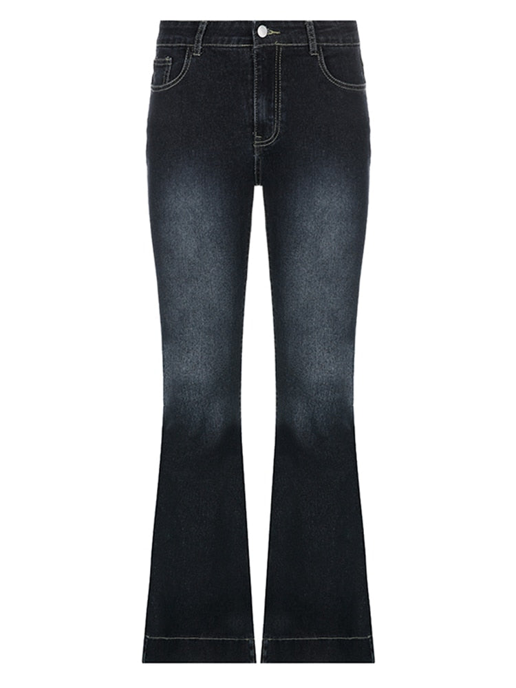 Flare Jeans Vintage Low Taillierte Nette Hosen Ästhetik Streetwear Casual Cargo Hosen Frauen Koreanische Distressed Jean