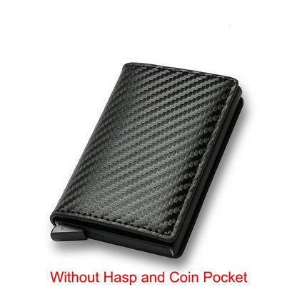 Carbon Fiber Rfid Card Holder Men Wallets Money Bag Zipper Purse Small Leather Mini Slim Wallets Vallet Carteira Masculina