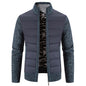 Winter Thick Fleece Cardigan Men Warm Sweatercoat Fashion Patchwork