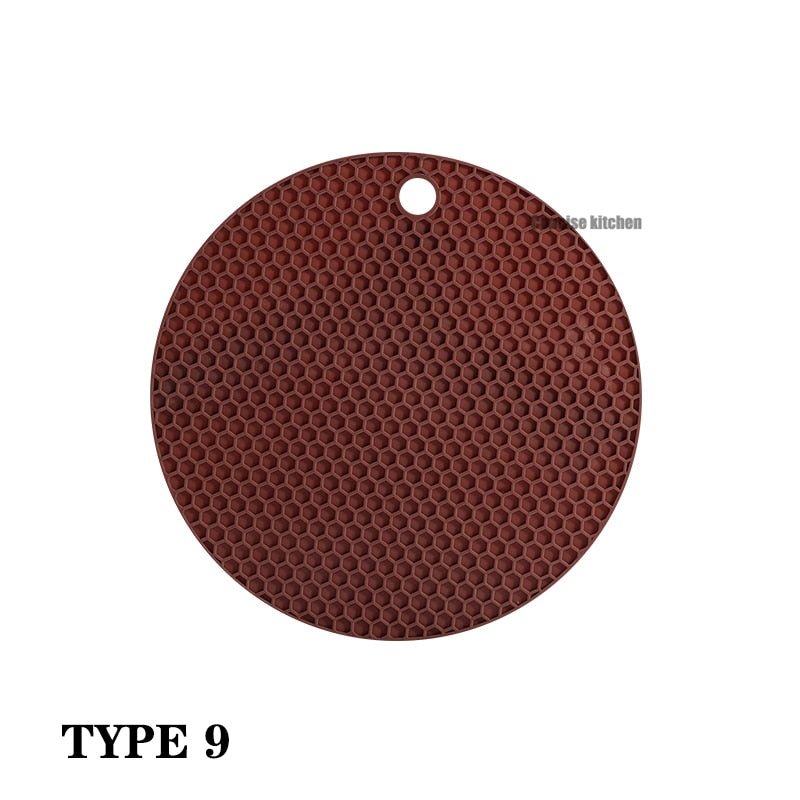 Silicone Mat Coaster Food Grade Material Placemat Non-slip Table Mat Kitchen Accessories Gadgets Round Cup Mat