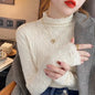 Hälfte Rollkragen Pullover Frauen Strickwaren Schlank Solide Farbe