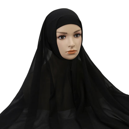 Muslimische Frauen Chiffon Hijab Mit Kappe Motorhaube instant