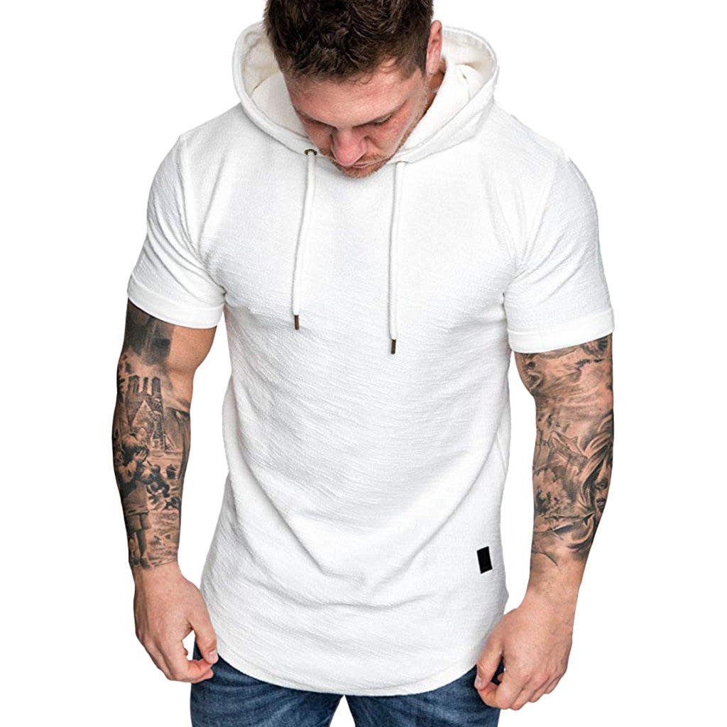 brand new men's hoodies sweatshirts short sleeve men's hoodies sweatshirt casual solid color