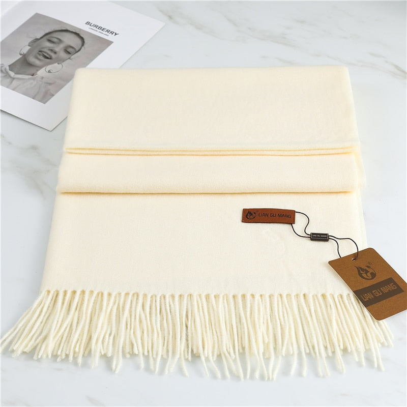 Winter Cashmere Scarf Women Thick Warm Pashmina Scarves