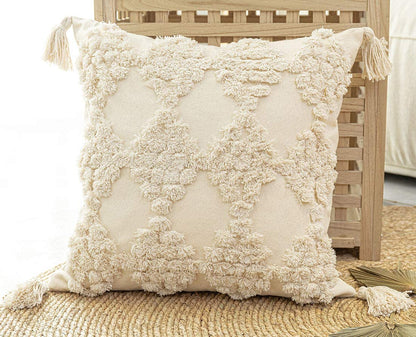 Boho Throw Pillow Case Nordic Decorative Tufted Cushion Cover Tassel Macrame Luxury Pillow Cover for Bed Sofa Couch Home Decor