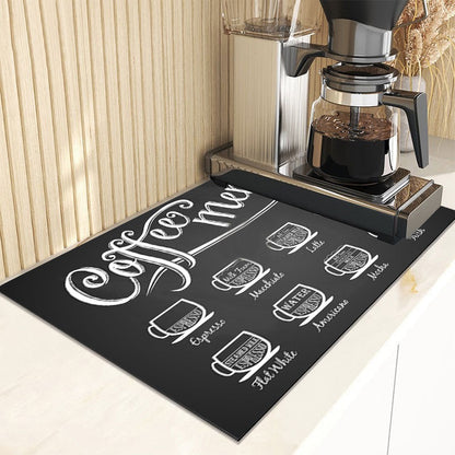 Retro Cafe Design Ablauf Pad Geschirr Kaffee Tasse Tischset Küche Teppiche Abtropfgestell Saugfähigen Durable Napa Haut Bad Tisch Matte