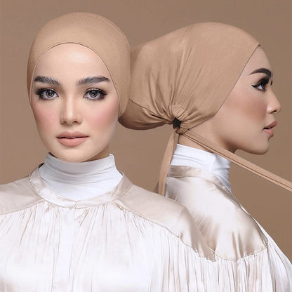 New Soft Modal Muslim Turban Hat Inner Hijab Caps