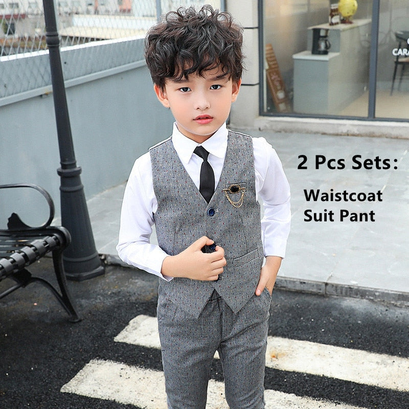 Blazer Kids Vest Wedding Clothing Set Toddler Formal Dress Suit