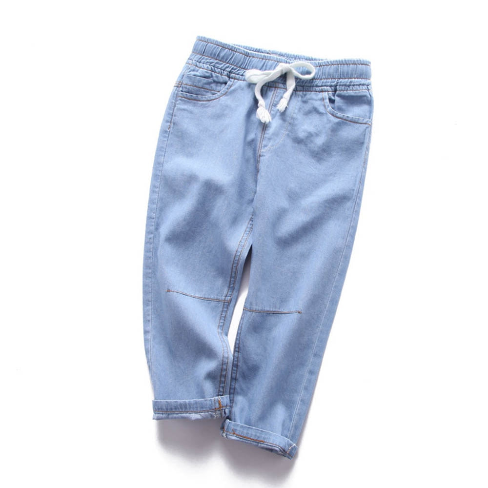 Baby Boy Girl Loose Jeans New Fashion Korean Style Casual Solid Color Jeans Spring Autumn Children's Denim Pants For 1-7 Years