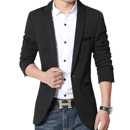 Brand Mens Casual Blazer Autumn Spring Fashion Slim Suit Jacket