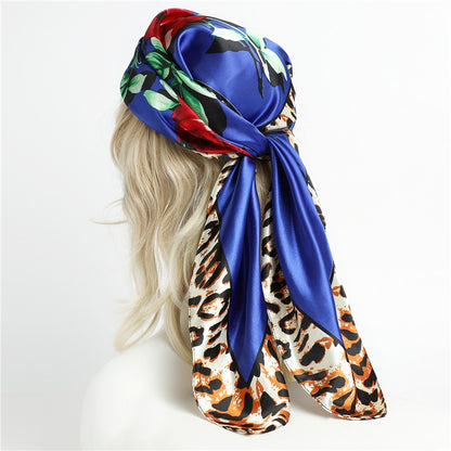 Neckerchief Shawl Wraps Print Silk Satin Scarf