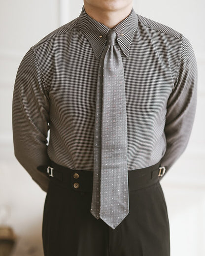 Rooster print men's business shirt long sleeve slim fit