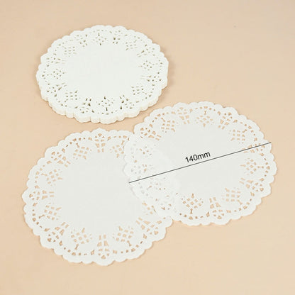 100pcs White Round Paper Doilies Lace Placemats for Tables Wedding Christmas Birthday Party Cake Placemat Table Decoration